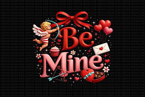 Be Mine Valentine PNG Cupid Design: A Creative Asset