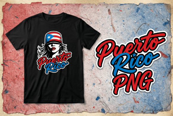 Bold Puerto Rico Girl Flag Hat T-Shirt Design for Creators