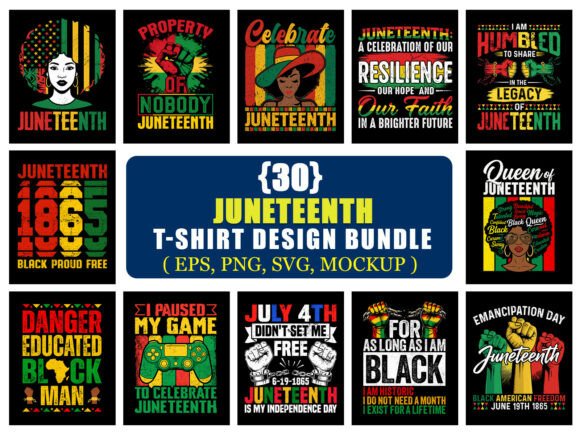 Freedom Juneteenth T-Shirt Design Bundle: A Designer's Toolkit for Cultural Celebration