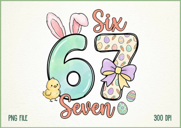 Funny Viral Six Seven Easter Meme Design for Creative Projects