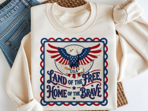 Land of Free USA Patriotic Eagle Design