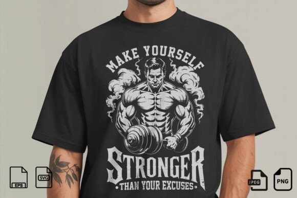 Make Yourself Stronger Gym Design: A Visual Motivational Asset