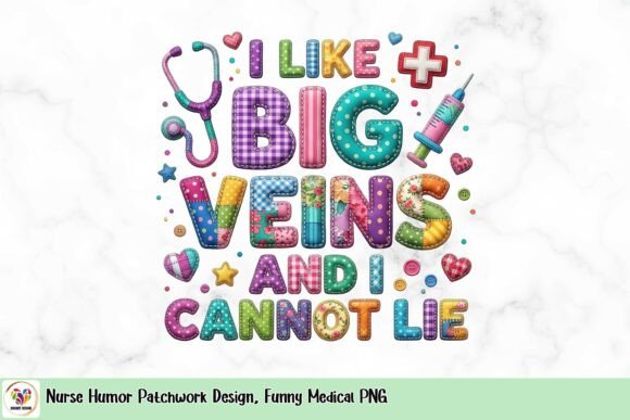 Nurse Humor Patchwork Design: A Playful Medical PNG