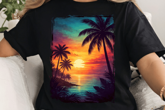 Palm Tree Sunset Design PNG: A Versatile Creative Asset
