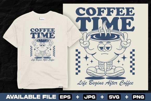 Retro Cartoon Coffee Character Design for Modern Branding