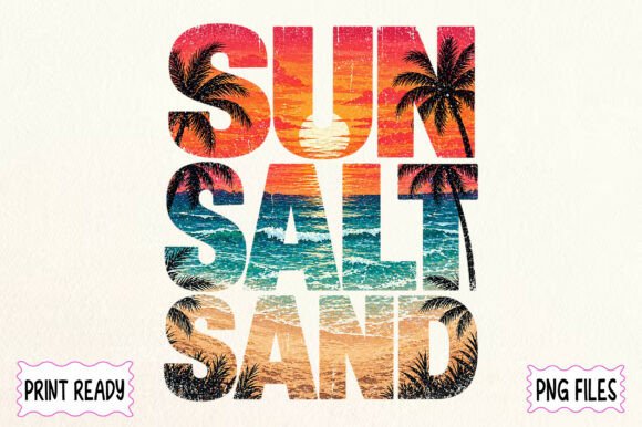 Sun Salt Sand Vintage Beach Design: A Coastal Creative Asset