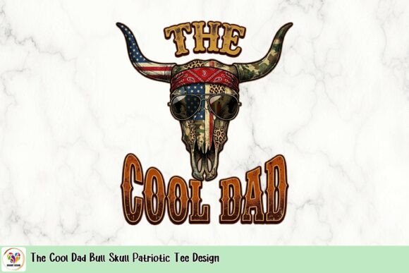 The Cool Dad Bull Skull Patriotic Tee: A Graphic Design Asset