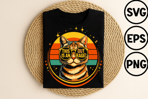 This is an Outrage Funny Cat Design: A Versatile Asset