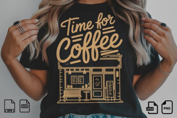 Time for Coffee: A Café Illustration for Modern Design