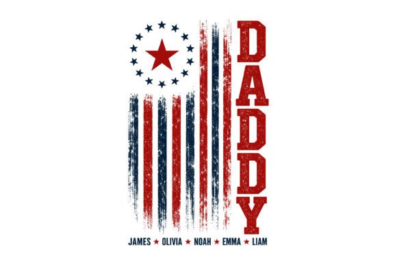 USA Flag Dad Fathers Day Design: Patriotic Branding Assets